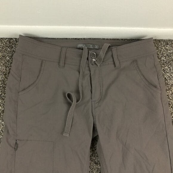 Prana Pants Halle Bootcut Leg Roll Up Convertible Stretch Gray Womens 6 Tall - Picture 2 of 11